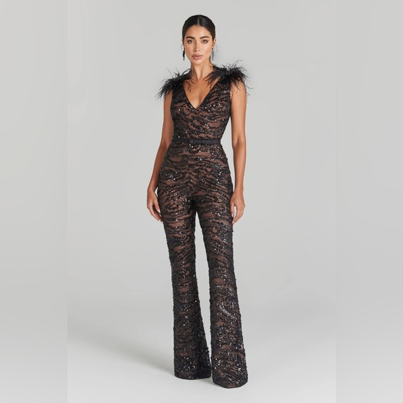 NADINE MERABI Pants - Nadine Merabi JENNA BLACK JUMPSUIT